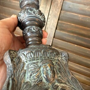Antique Style Baroque Candlestick Holder or Plant Pedestal featuring Figural Faces and Ornate Details, bild 15