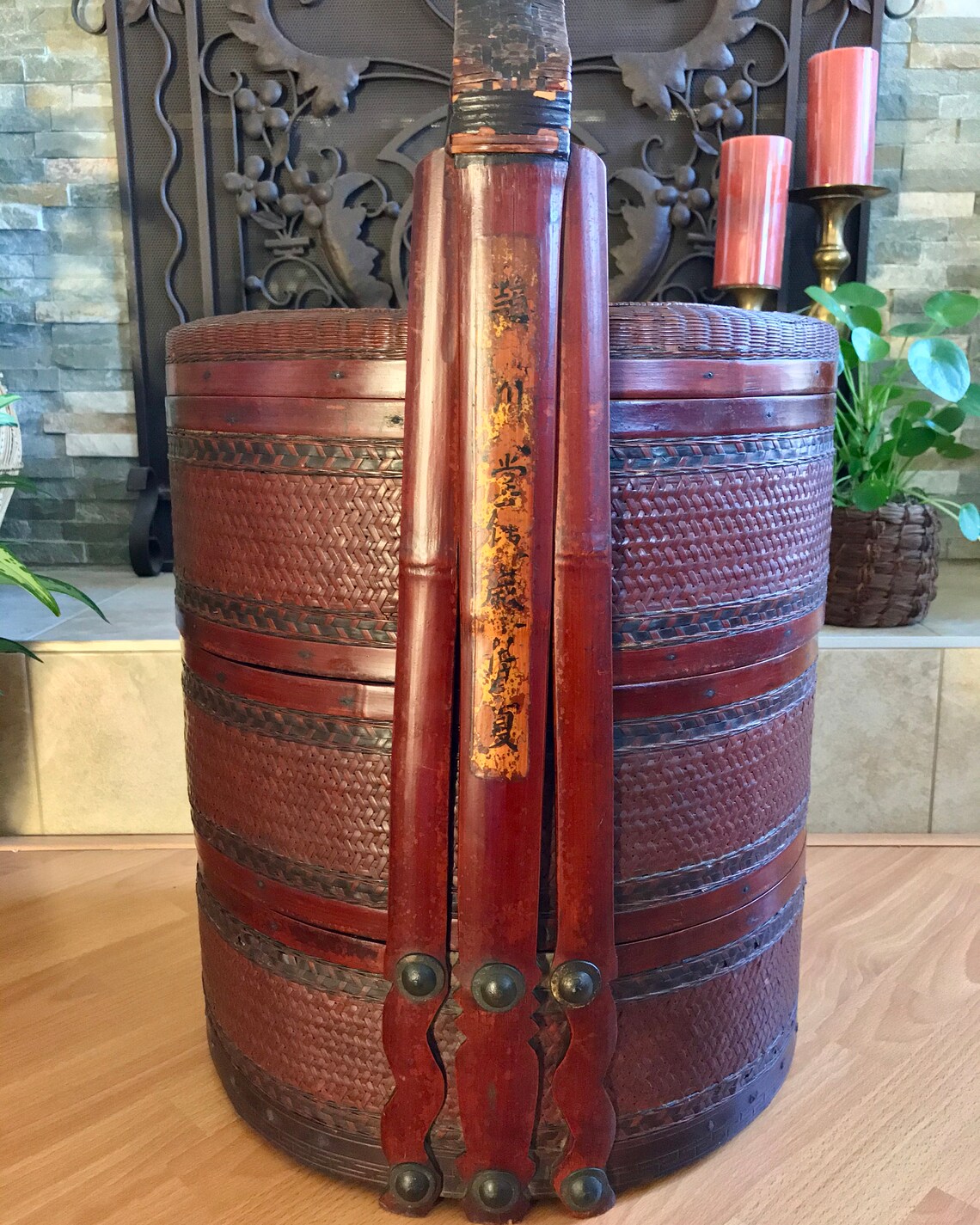 Extra Large 28 Chinese Wedding Basket Antique 3 Tier Etsy