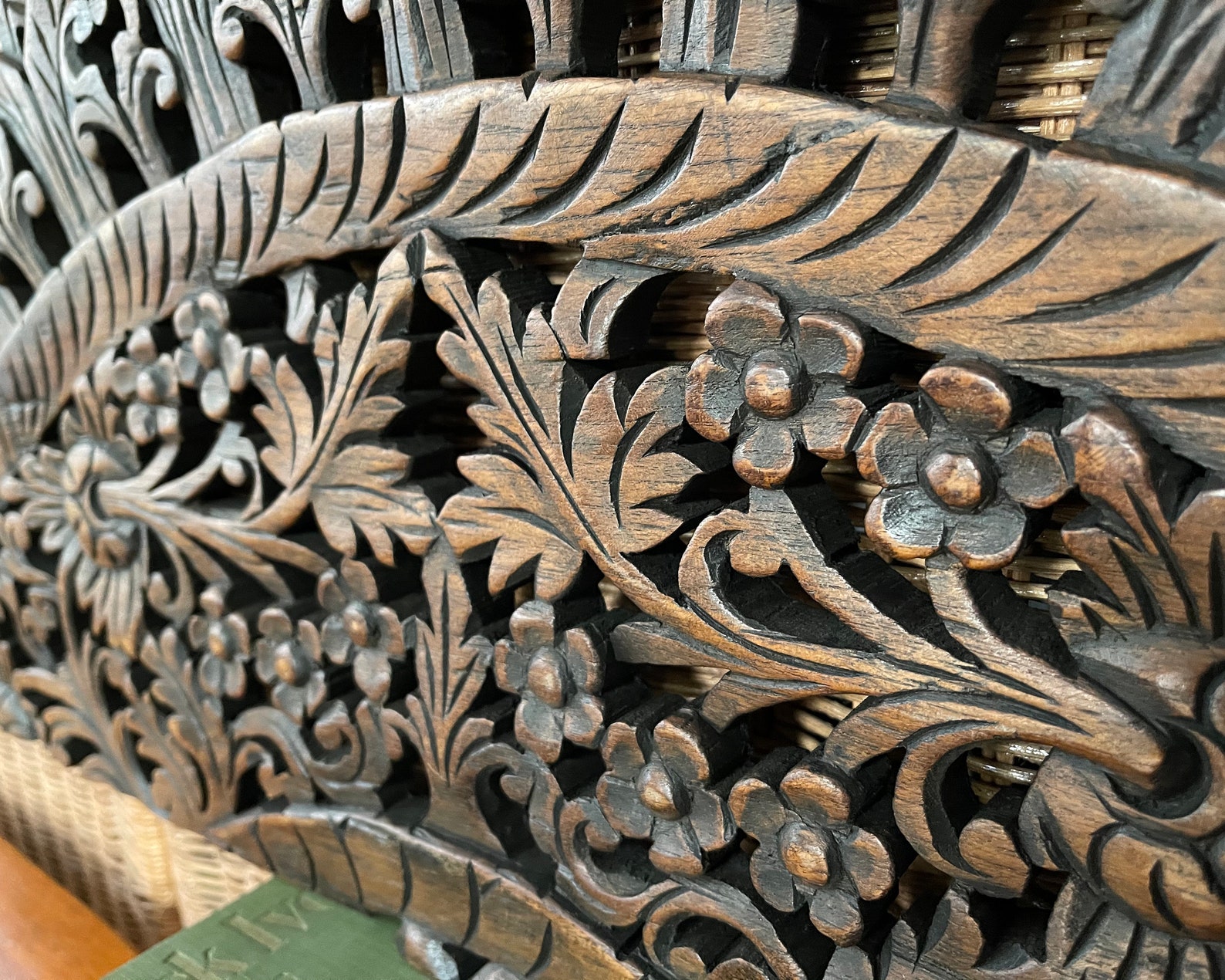 Hand Carved Thai Teak Wood Wall Panel 33x12 Window or Door Etsy