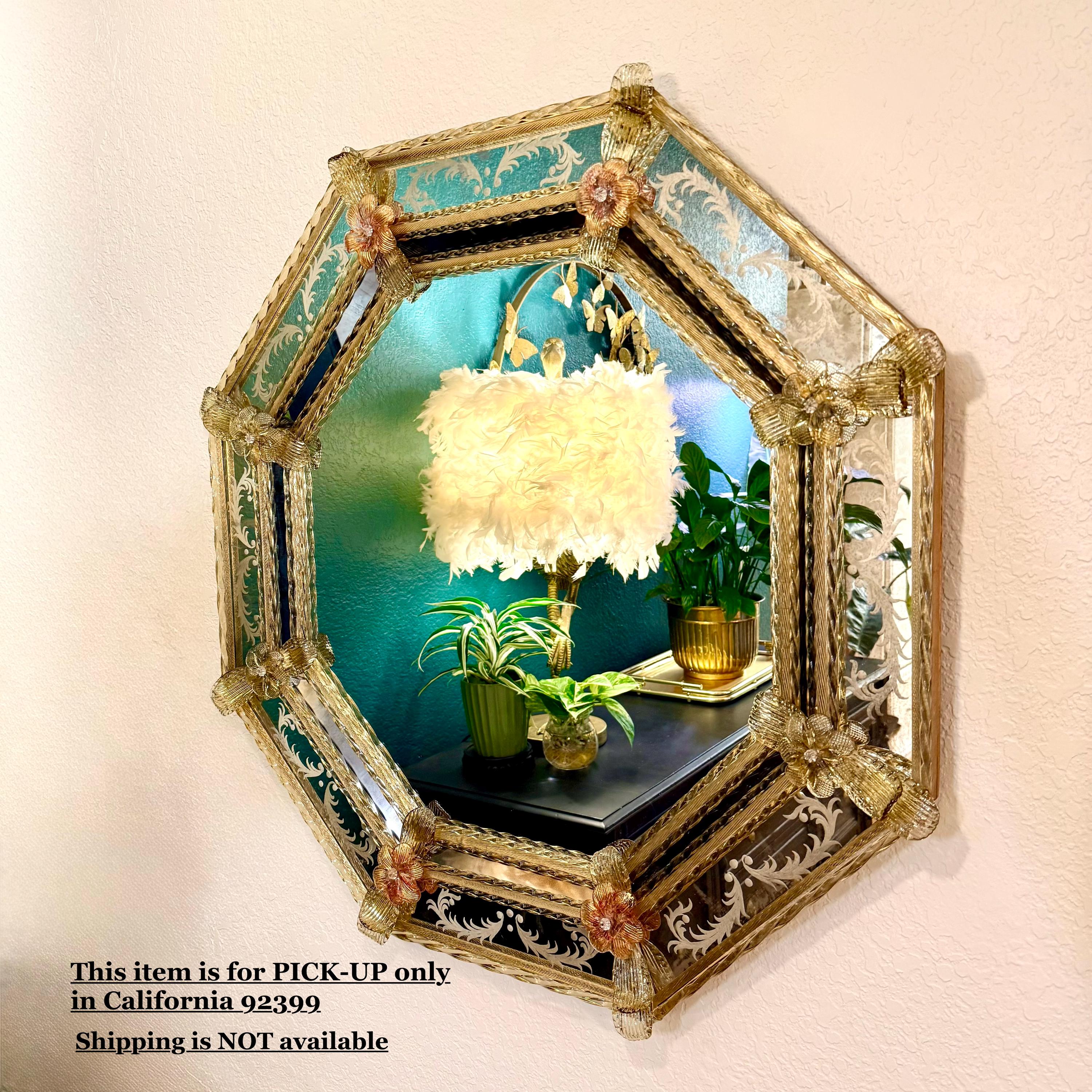 Italian Murano Venetian Floral Mirror - Etsy