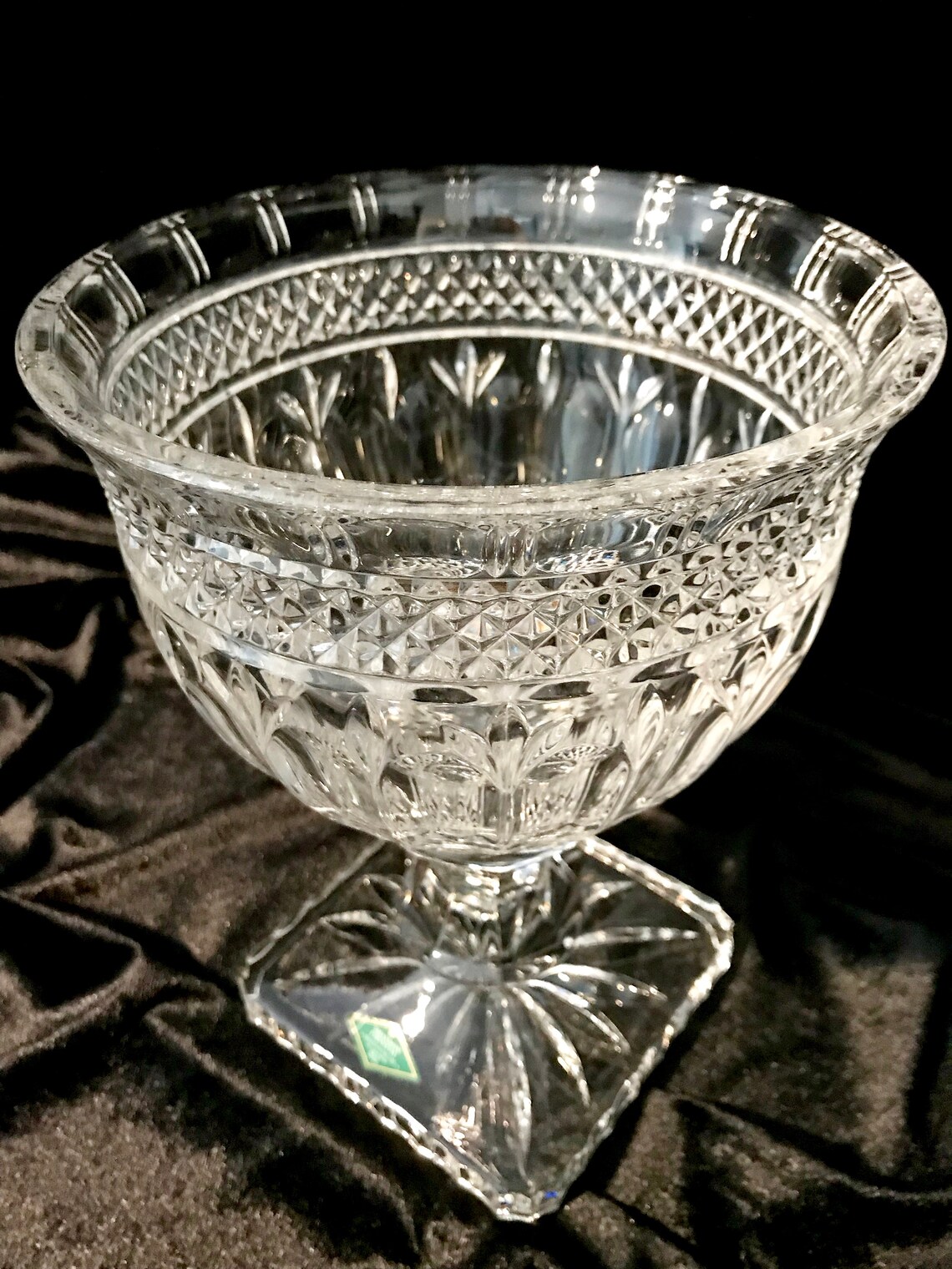 Crystal Footed Pedestal Bowl Compote Shannon Crystal by Etsy