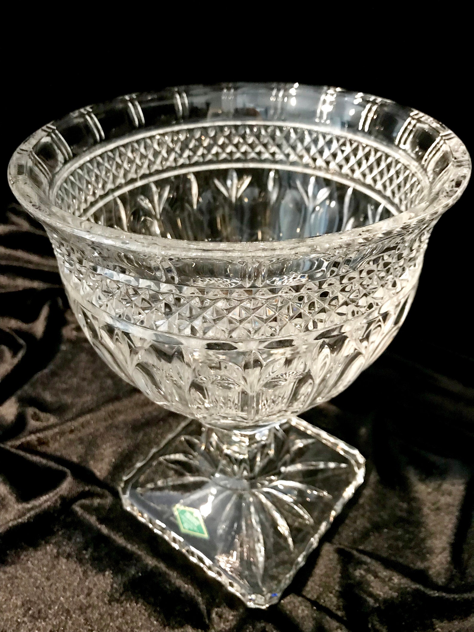 Crystal Footed Pedestal Bowl Compote Shannon Crystal by Etsy