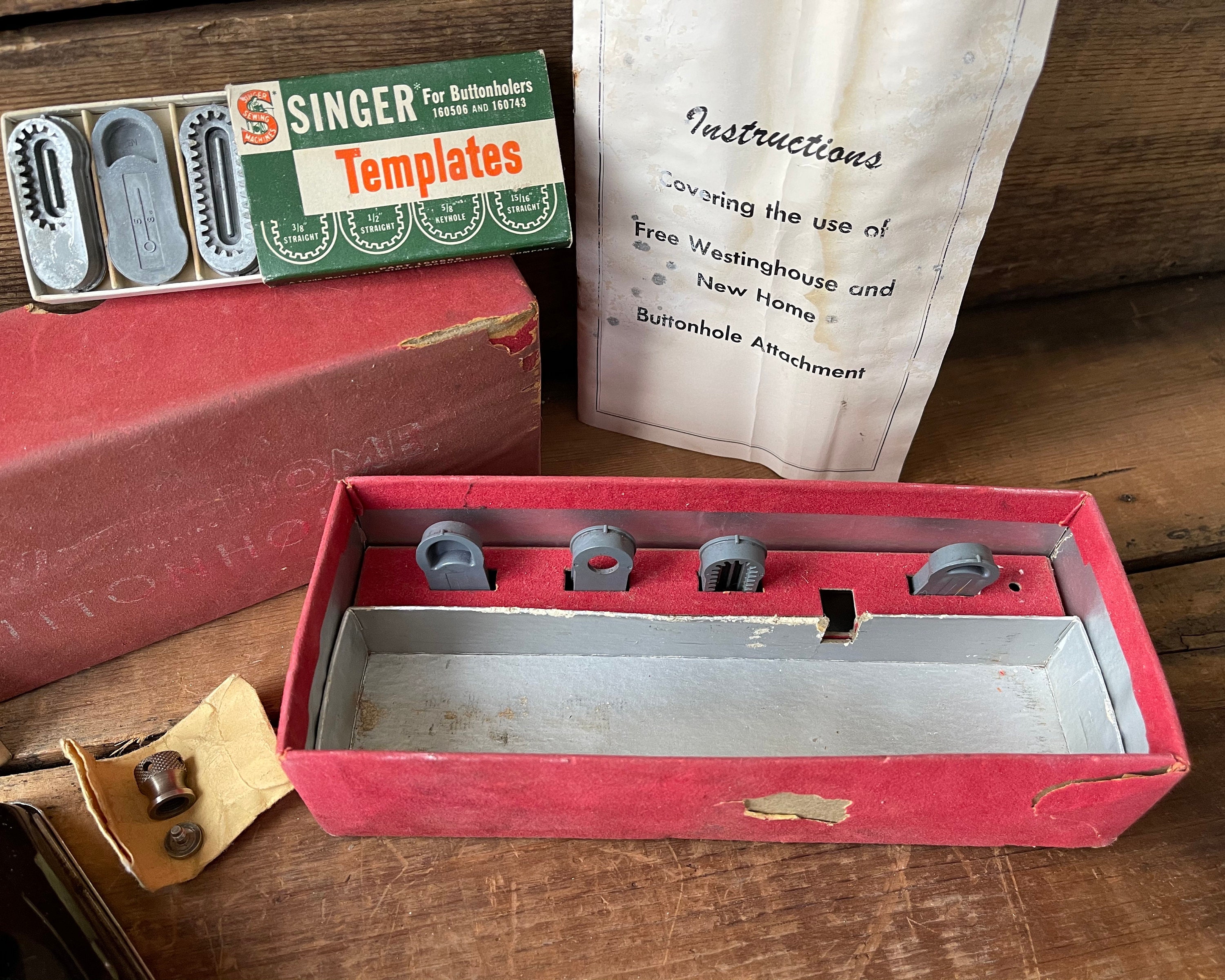 New Home Sewing Machine Buttonholer With Extra Set of Singer Etsy