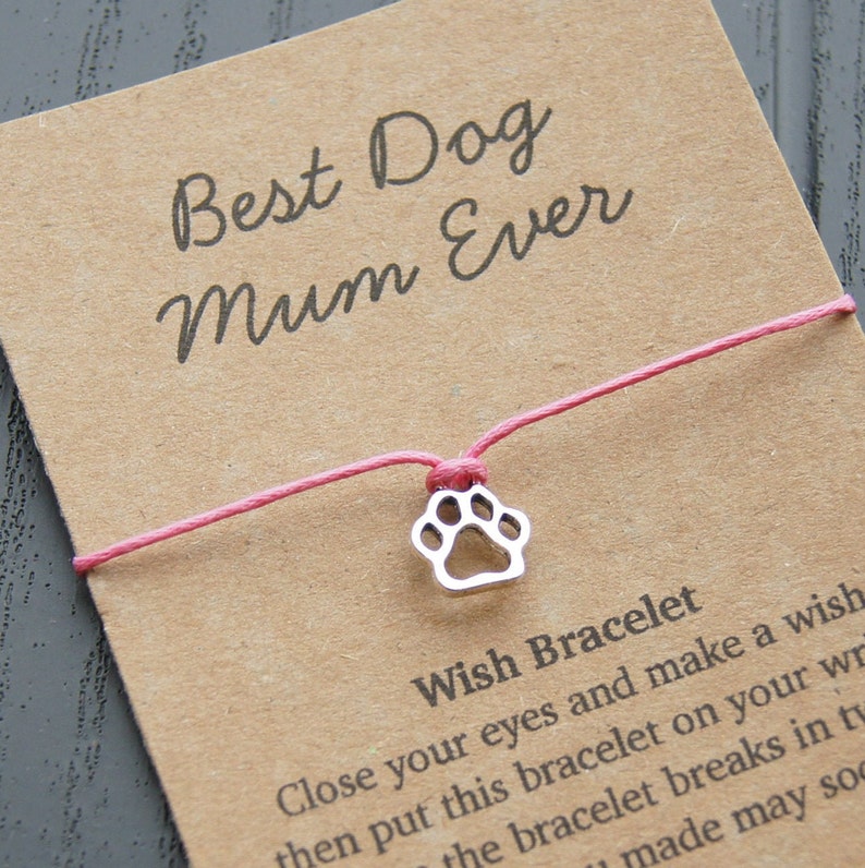 Best Dog Mum Ever Wish Bracelet Pawsome Gift Dog Lover Gift Etsy UK