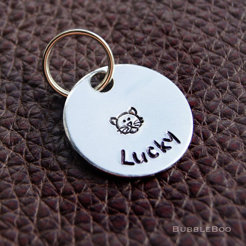 Personalised Cat Tag. Put Your Cat's Name on an Aluminium Etsy UK