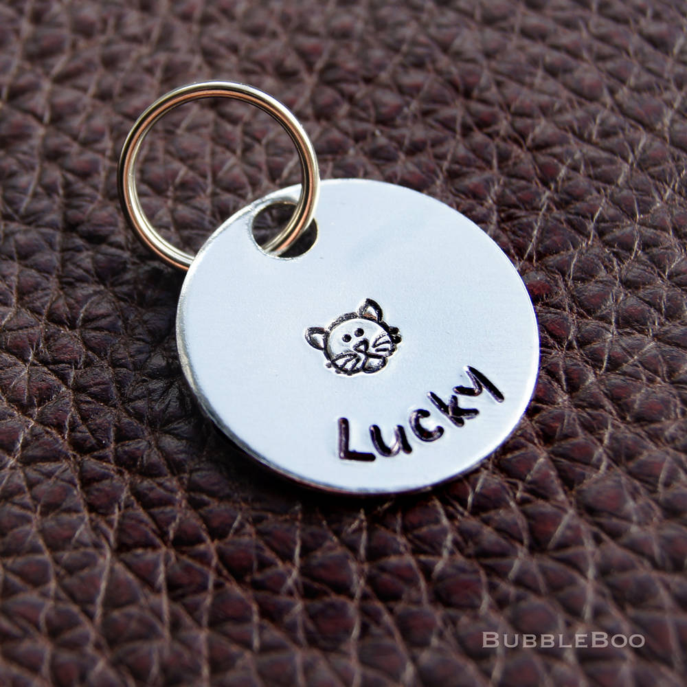 Personalised Cat Tag. Put Your Cat's Name on an Aluminium Etsy UK
