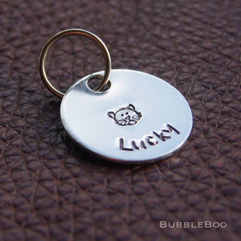 Personalised Cat Tag. Put Your Cat's Name on an Aluminium Etsy UK