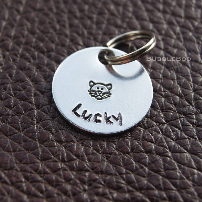 Personalised Cat Tag. Put Your Cat's Name on an Aluminium Etsy UK