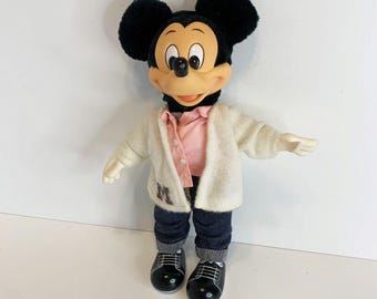 Boneco de pelúcia Disney Mickey Mouse Sock Hop, 11" Applause, brinquedo de vinil recheado