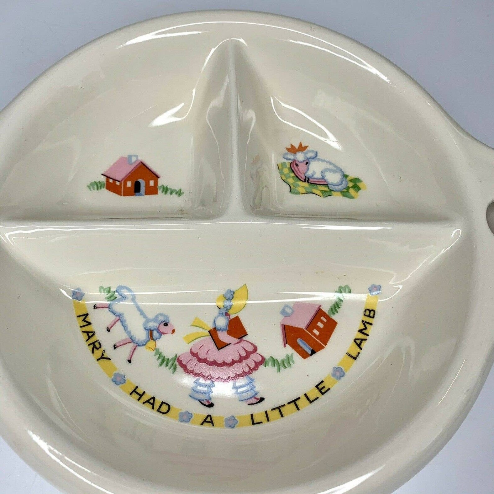 Vintage Mary Had A Little Lamb Baby Dish Food Warmer Etsy