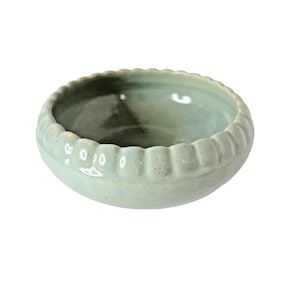 Cuenco para bulbos Brush McCoy, cerámica artística verde espuma de mar, bajo