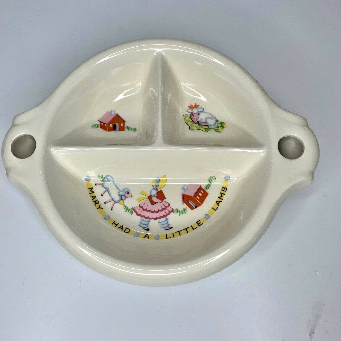 Vintage Mary Had A Little Lamb Baby Dish Food Warmer Etsy