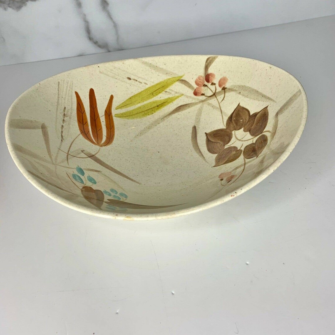 Red Wing Pottery Random Harvest Vegetable Serving Bowl Floral Etsy