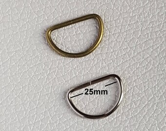 25mm - Anneaux boucles D ring demi lune demi rond