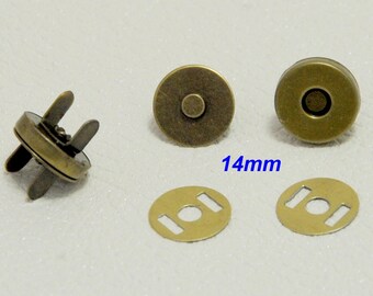 14x4mm - Sets de bouton fermoir aimanté magnétique pour porte monnaie ou carnet cartonnage