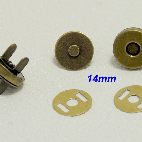 14x4mm - Sets de bouton fermoir aimanté magnétique pour porte monnaie ou carnet cartonnage