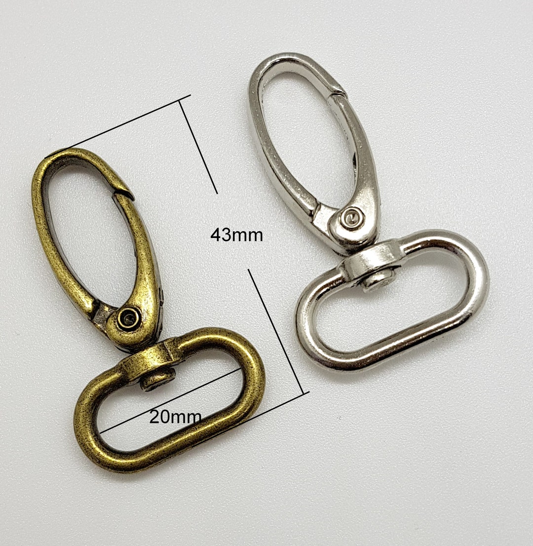 Keyring Split Ring Carabiner Keychain Black Silver Iridescent Gold Rose Clip