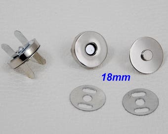 18 X 4 mm - button magnetic magnetic clasp for leather work bag or cardboard box