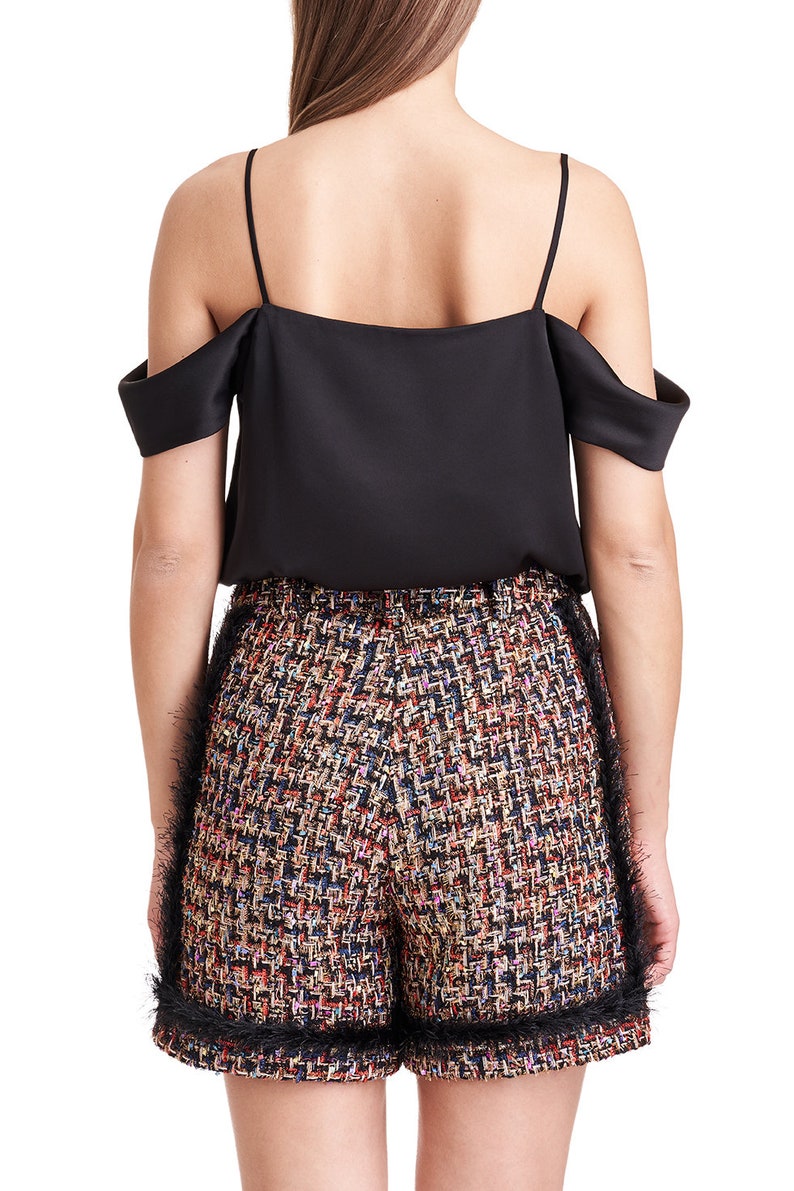 SHAY Embellished Tweed Shorts