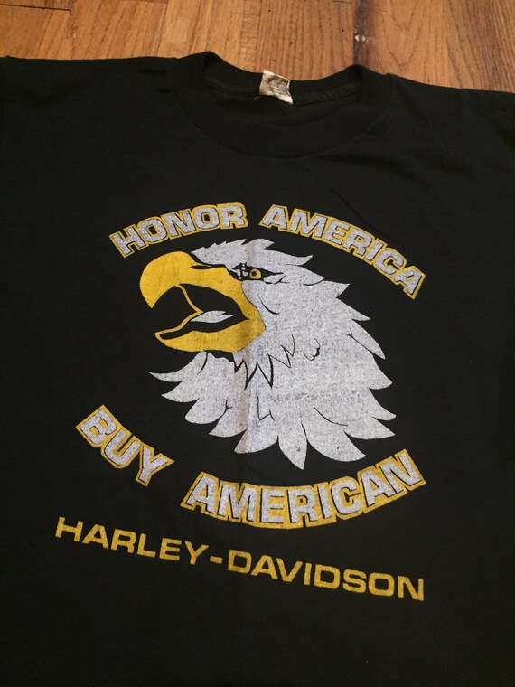 Vtg Harley Davidson Honor America Buy American Eag