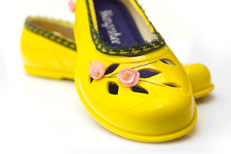 Barefoot shoes Yellow Womens Shoes Rubber Rain Shoes Womens Etsy