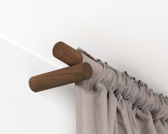 Barra para cortina de 0 a 720 cm (roble, nogal, haya, negro, blanco)