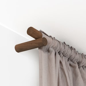 Curtain Pole 0-720cm / 0-283.5" (Oak, Walnut, Beech, Black, White)