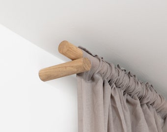 Barra para cortina de 0 a 720 cm (roble, nogal, haya, negro, blanco)