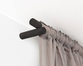 Curtain Pole 0-720cm / 0-283.5" (Oak, Walnut, Beech, Black, White)