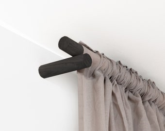 Barra para cortina de 0 a 720 cm (roble, nogal, haya, negro, blanco)