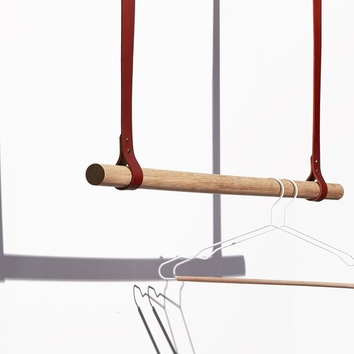 ROAR Studio Leather Coat Rack Ceiling Mounted Wooden Clothes Etsy