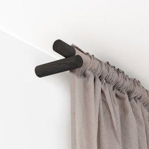 Curtain Pole 0-720cm / 0-283.5&quot; (Oak, Walnut, Beech, Black, White)
