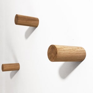 Coat hook Natural Oak Single Hook or Set of 3 image 9