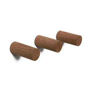Adhesive Coat hook - Natural Oak (Single Hook or Set of 3)