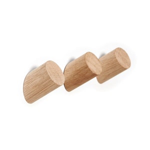 Coat Hook Angle - Natural Oak (Single hook or Set of 3)