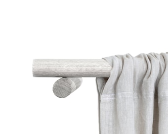 Barra para cortina de 0 a 720 cm (roble, nogal, haya, negro, blanco)