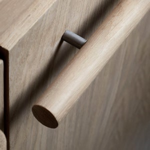 Door Handle Bar Knob Pull - Natural Oak, Walnut, Black, White