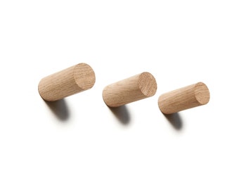 Coat hook MINI- Natural Oak (Single Hook or Set of 3)