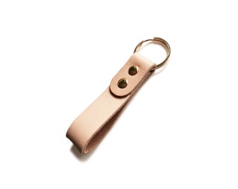 Leather Keyring - Natural Leather