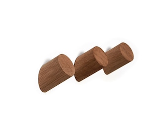 Coat Hook Angle - Walnut Stain (Single hook or Set of 3)