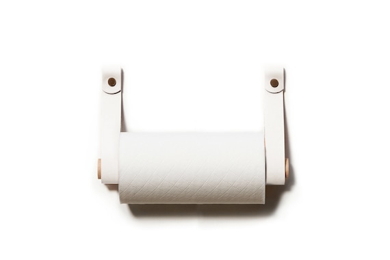 Leather Kitchen Roll Holder Wooden Kitchen Rack Paper Etsy