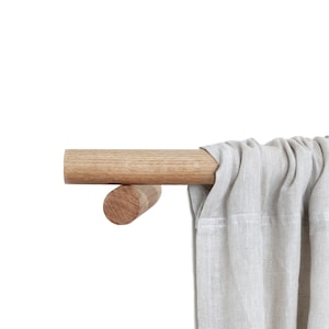 Curtain Pole 0-720cm / 0-283.5&quot; (Oak, Walnut, Beech, Black, White)