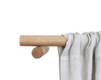 Barra para cortina de 0 a 720 cm (roble, nogal, haya, negro, blanco)