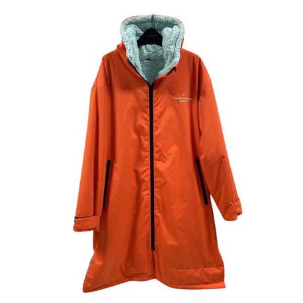 Coat and Changing Robe with fleece lining - super cozy, one size, water resistant.  Perfect for beach, hiking, camping, walking, festivals