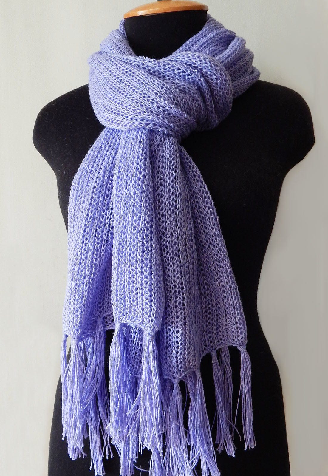 Knitted linen lavender scarf lilac scarf lilac linen wrap | Etsy