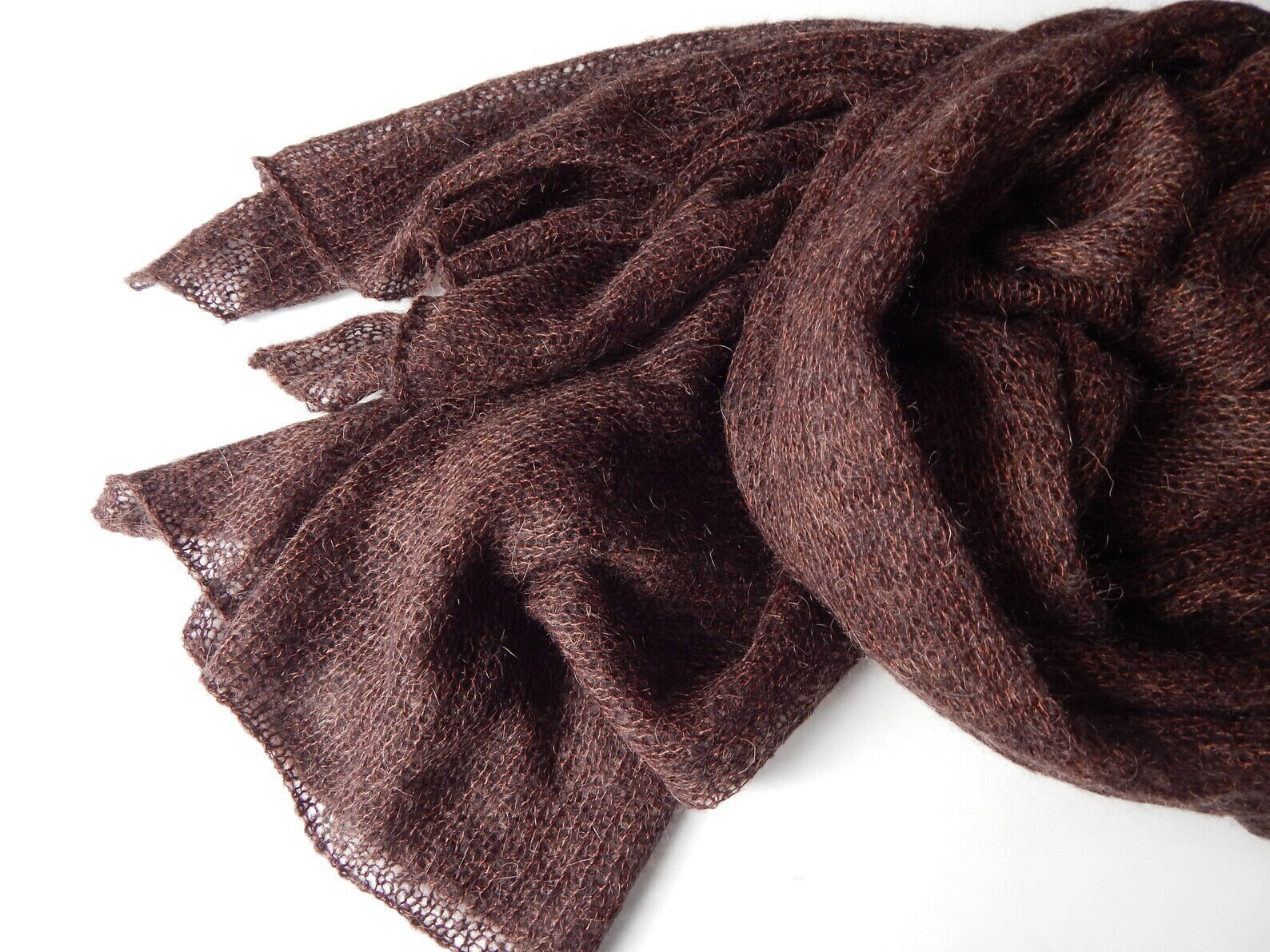 小物 Mame Wool Mohair Knitted Scarf BROWN Mame Wool Mohair Knitted Scarf BROWN