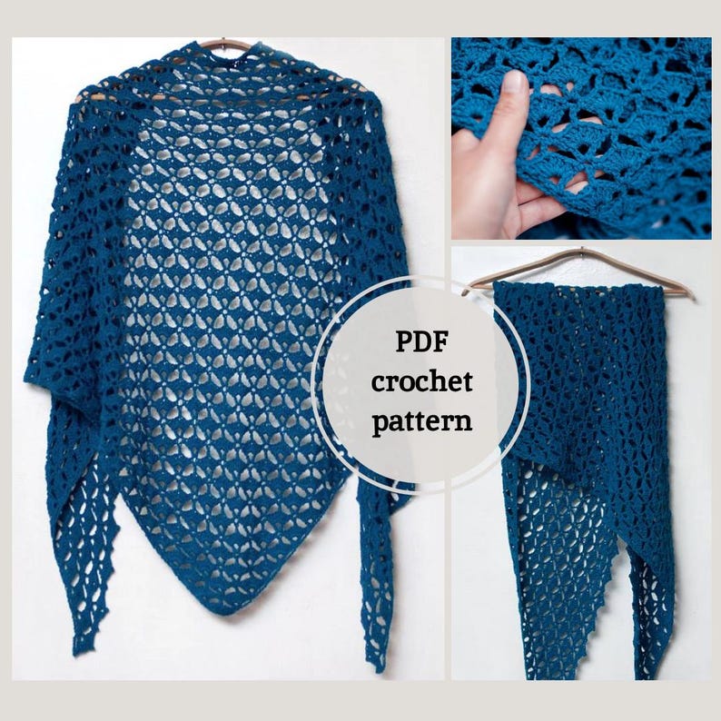 Crochet Shawl PDF Pattern, Crochet Women's Shawl Chart, Shawl ...