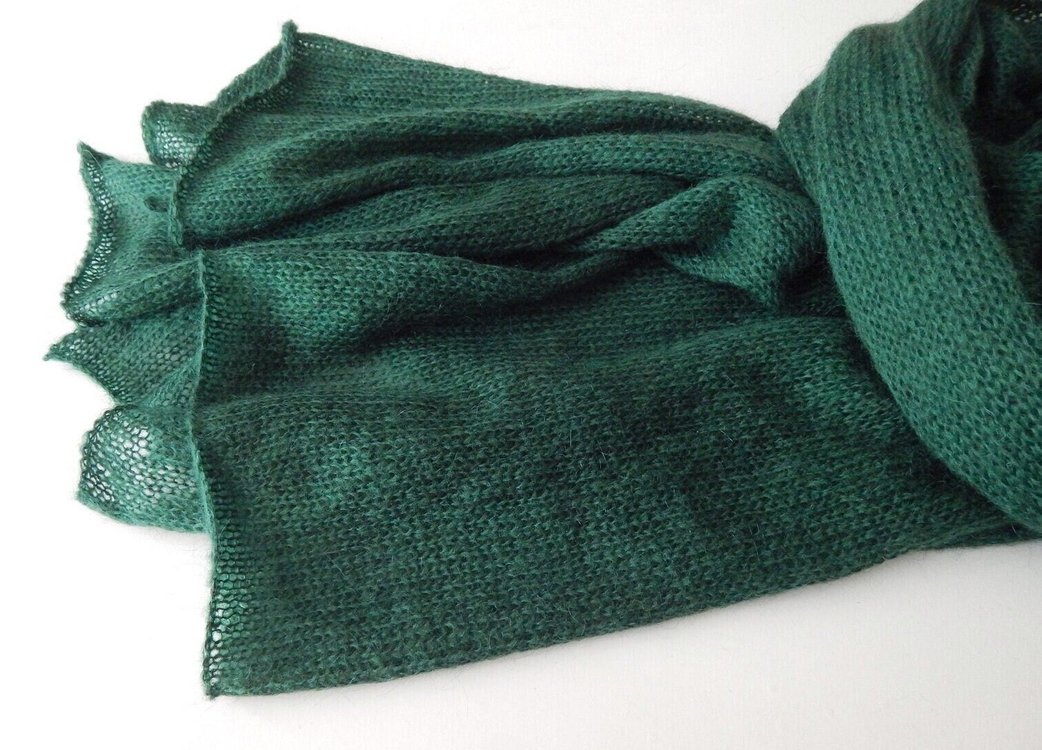 Original Story Mija Kid Mohair Blend Scarf Light Grey Melange