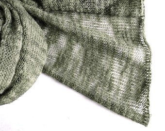 Knitted merino with mohair olive scarf, green merino scarf, women's scarf, knit olive wool wrap, green mohair wrap, knit merino olive stola