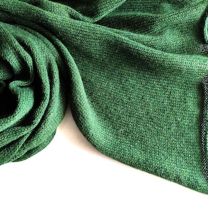 Knitted green alpaca scarf, green merino wool scarf, women&#39;s scarf, men&#39;s scarf, knit alpaca wrap, green wool wrap, knit green alpaca stola